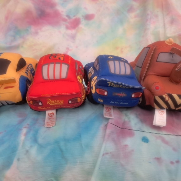 Disney Cars Plush Set - Red, Blue, Yellow, Brown - Picture 2 of 4
